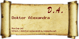 Doktor Alexandra névjegykártya